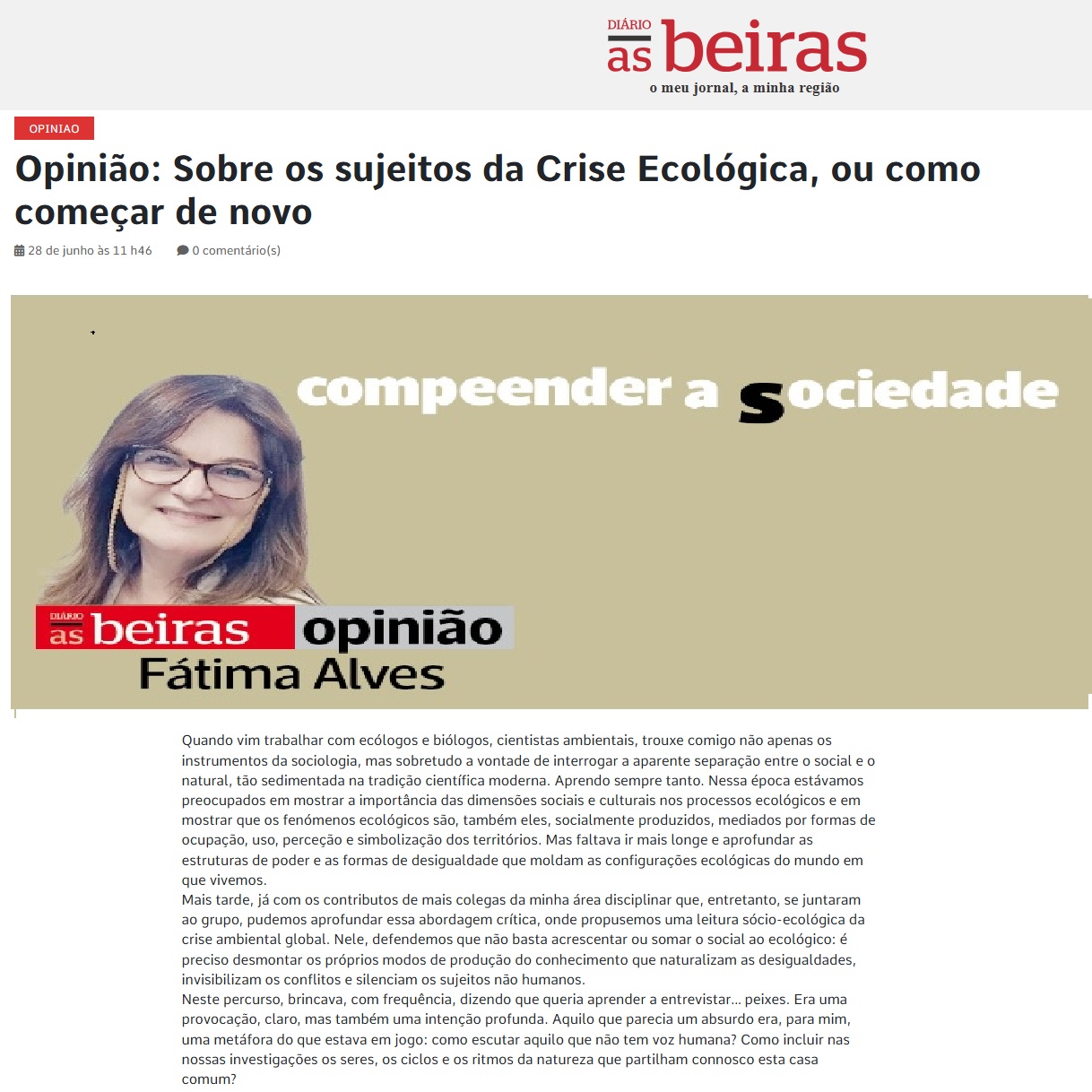 Sobre os sujeitos da Crise Ecológica, ou como começar de novo
