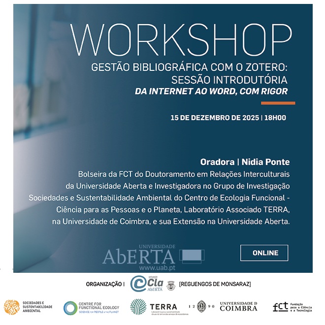 Workshop “Gestão bibliográfica com o Zotero: sessão introdutória – Da internet ao Word, com rigor”