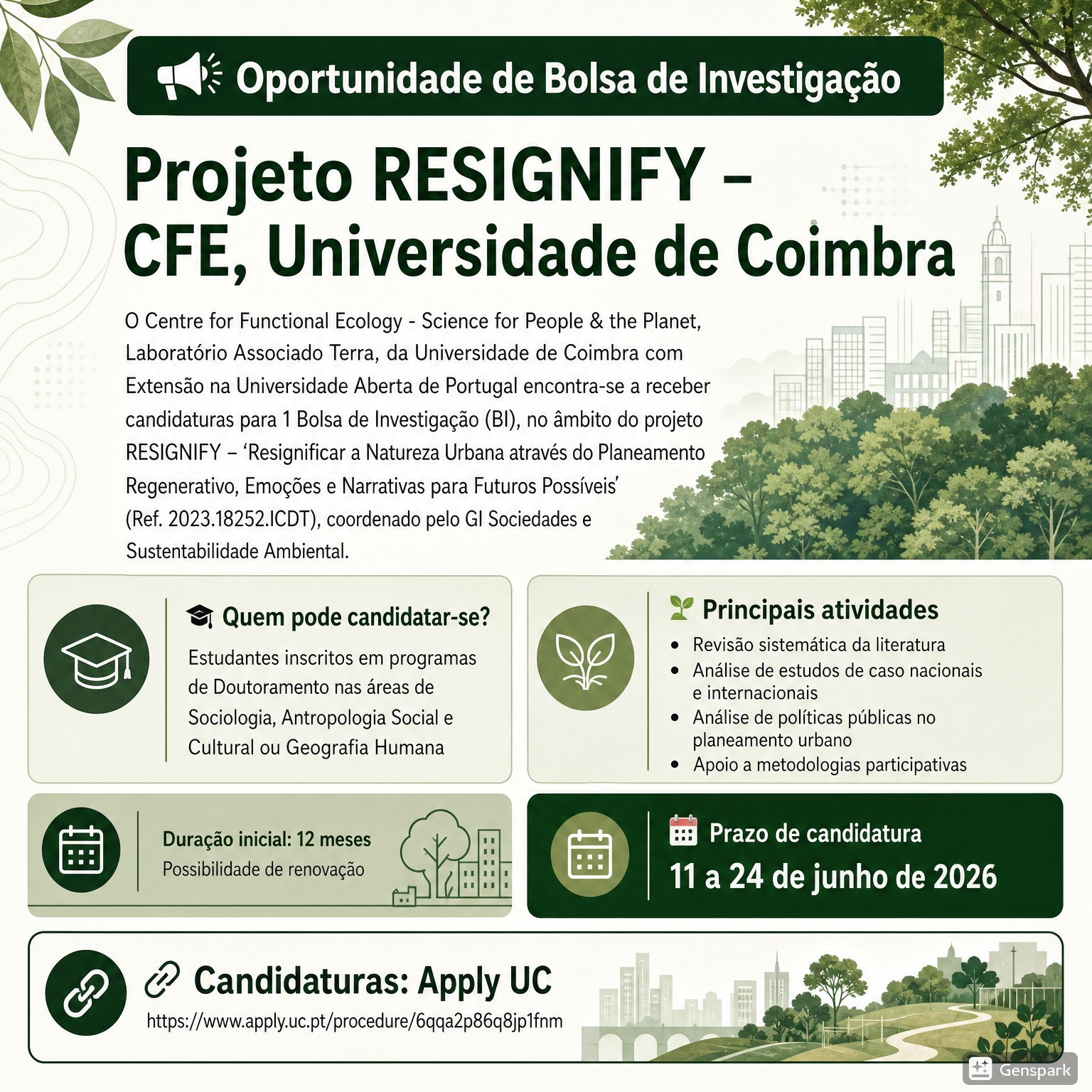 📢 Oportunidade de Bolsa de Investigação | Projeto RESIGNIFY – CFE, Universidade de Coimbra