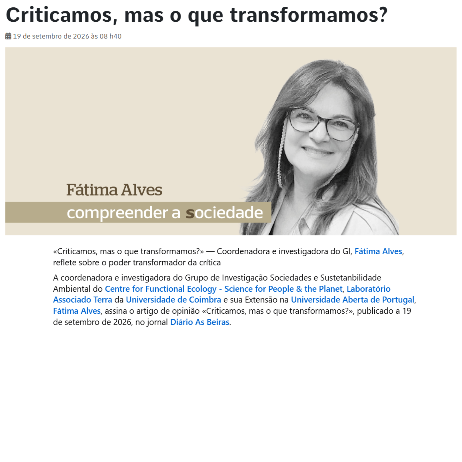 «Criticamos, mas o que transformamos?»